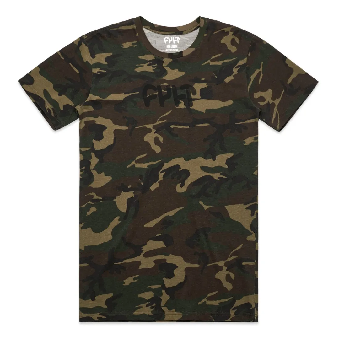 Flash Sale Logo Camo Tee / green Tops